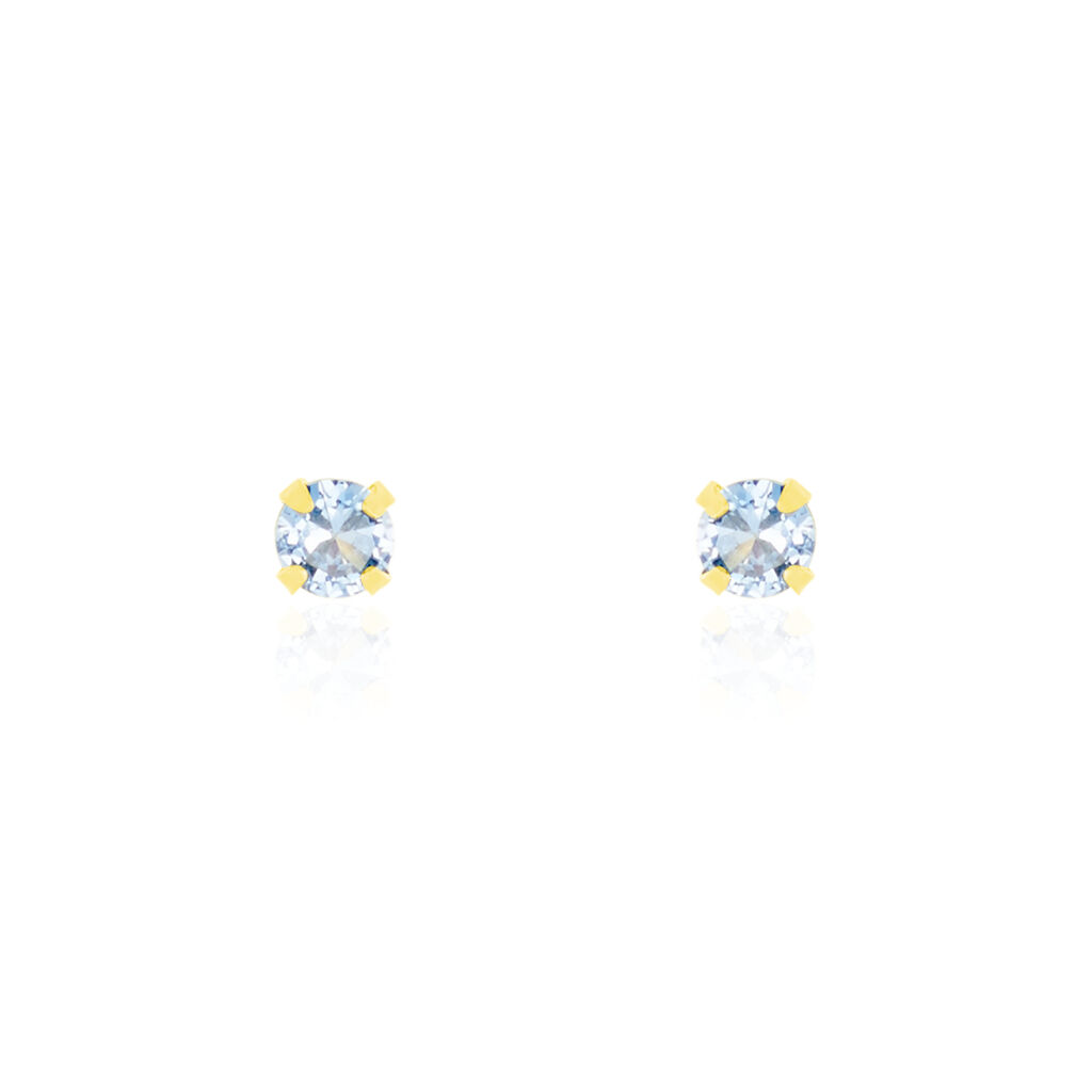 Boucles D'oreilles Puces Carin Serti Griffe 2 Or Jaune Oxyde - Puces Femme | Marc Orian