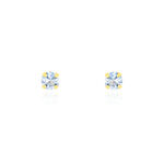 Boucles D'oreilles Puces Carin Serti Griffe 2 Or Jaune Oxyde - Puces Femme | Marc Orian