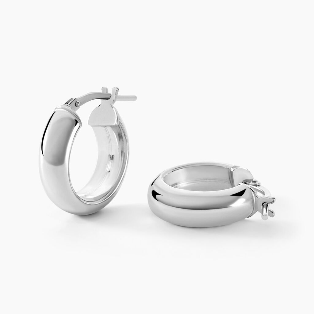 Créoles Oreli Argent Blanc - Créoles Femme | Marc Orian