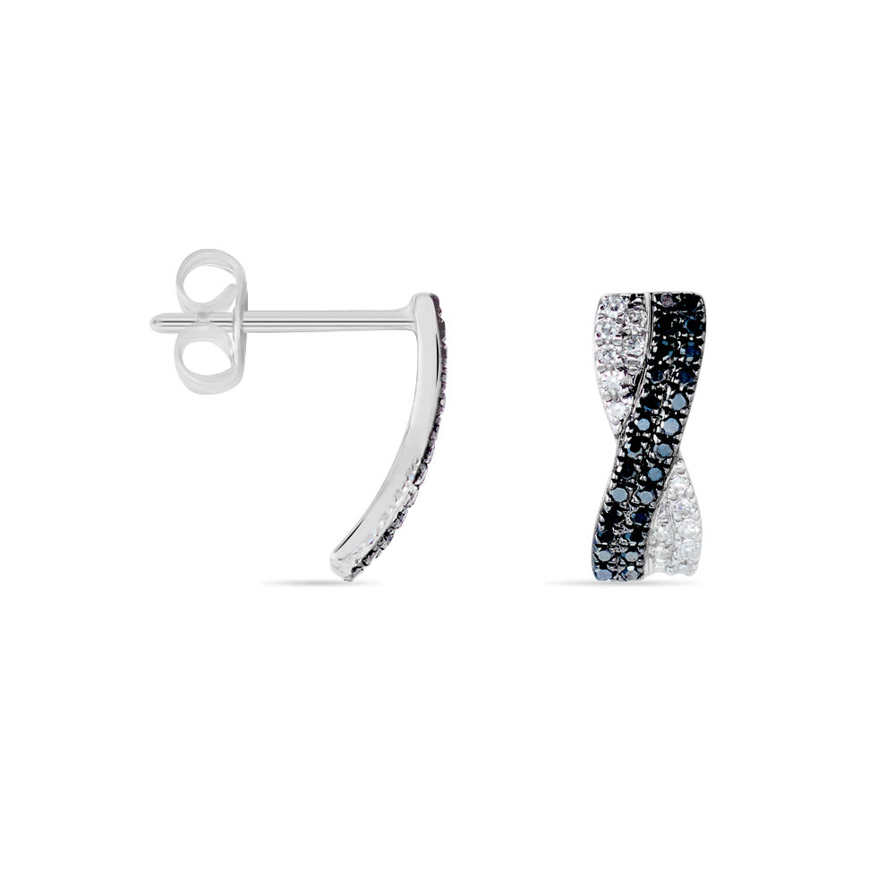 Boucles D'oreilles Puces Alric Or Blanc Diamant - Puces Femme | Marc Orian