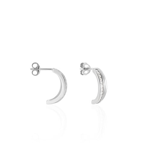 Créoles Otho Rondes Argent Blanc Oxyde De Zirconium - Créoles Femme | Marc Orian