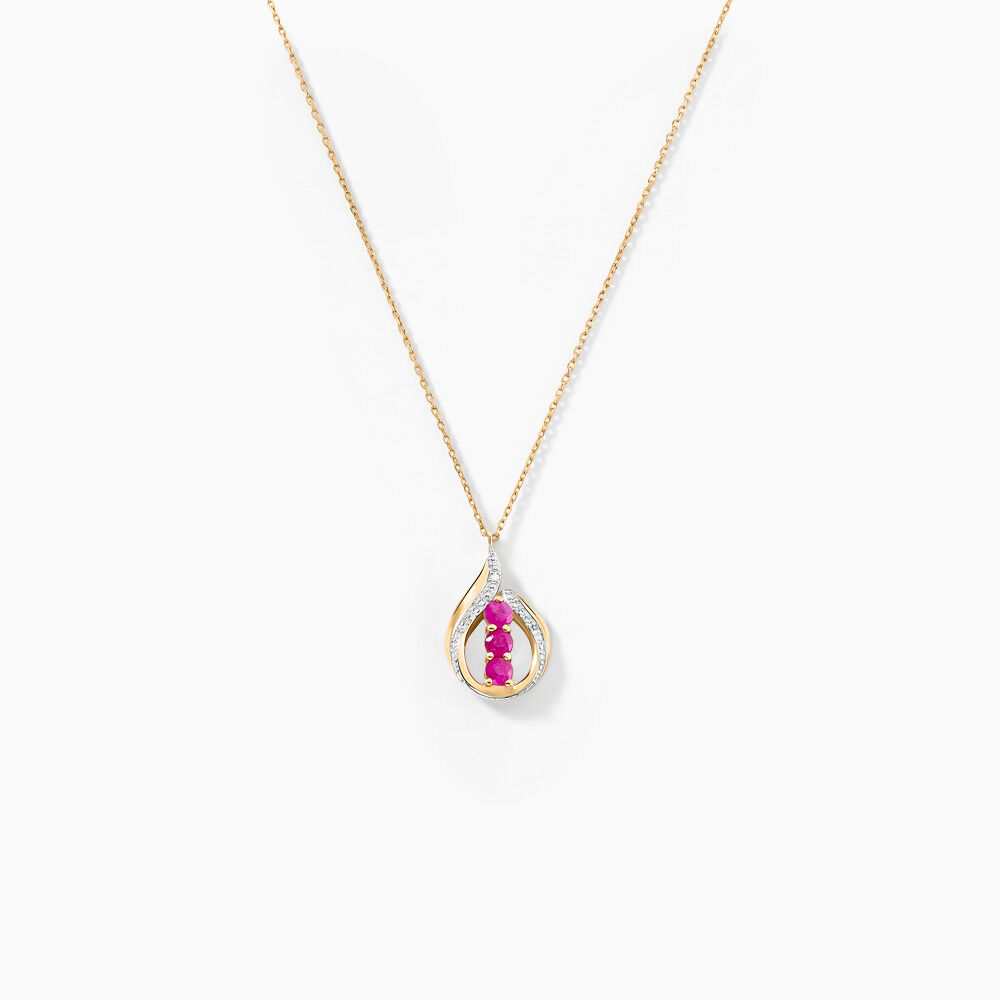 Collier Aurora Or Jaune Rubis Et Diamant - Colliers avec pierres Femme | Marc Orian