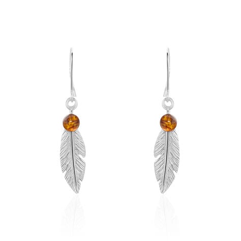 Boucles D'oreilles Pendantes Argent Blanc Adriane Ambres - Boucles d'oreilles pampille Femme | Marc Orian