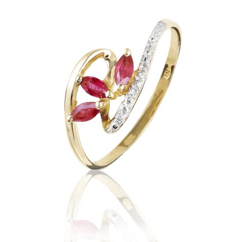 Bague Naceira Or Bicolore Rubis Et Diamant - Bagues vintage Femme | Marc Orian