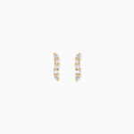 Boucles D'Oreilles Puces Dahina Argent Dor&eacute; A L'Or 750/1000 Oxyde De Zirconium - Puces Femme | Marc Orian