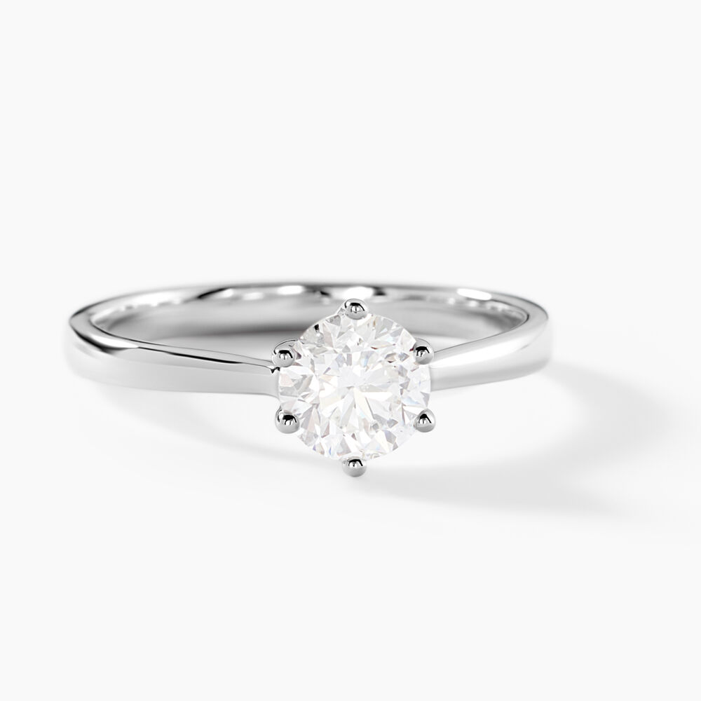 Bague Solitaire Athena Or Blanc Diamant - Parures de mariage Femme | Marc Orian