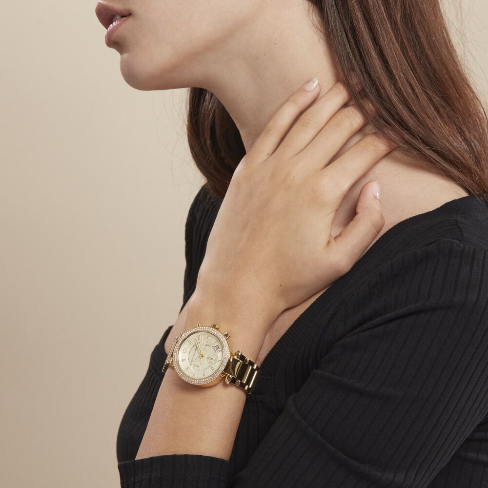 Montre Michael Kors Parker Chrono Champagne - Montres étanches Femme | Marc Orian