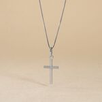 Pendentif Bathilde Croix Striee Or Blanc - Pendentifs Unisex | Marc Orian