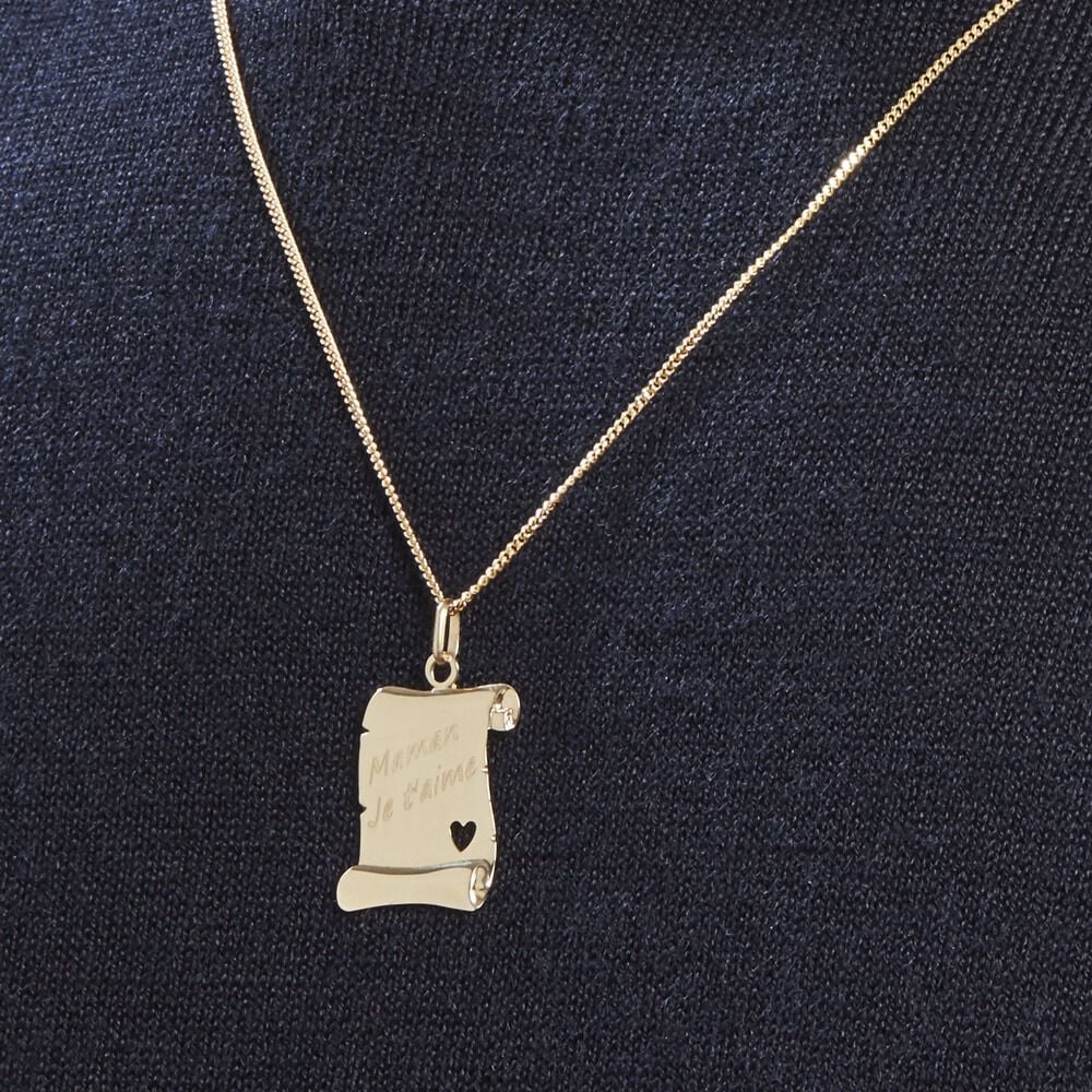 Pendentif Irenca Message Parchemin Or Jaune - Bijoux personnalisés Famille | Marc Orian