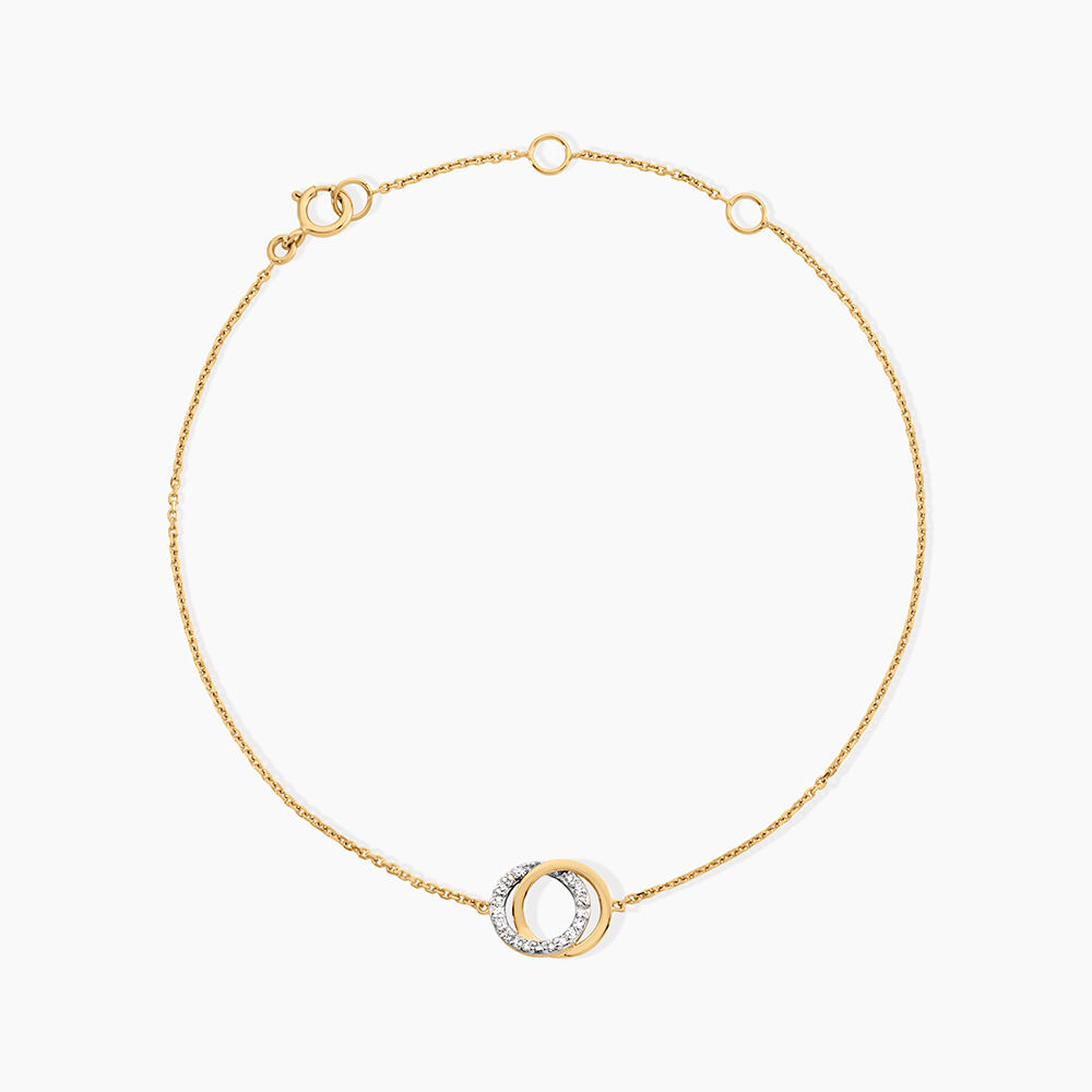 Bracelet Absolu Or Bicolore Diamant - Bracelets Anneaux Entrelaces Femme | Marc Orian