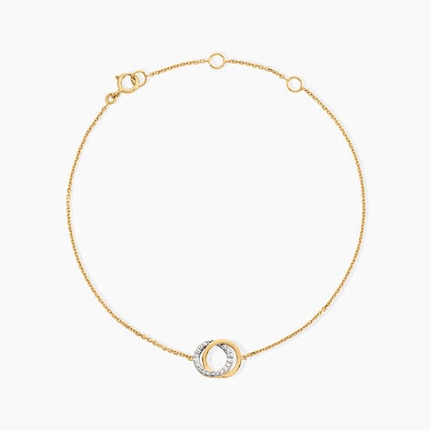 Bracelet Absolu Or Bicolore Diamant - Bracelets Anneaux Entrelaces Femme | Marc Orian