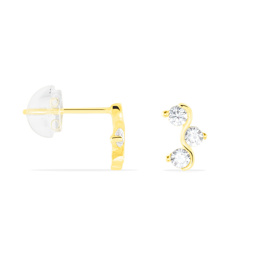 Boucles D'oreilles Puces Mureille Or Jaune Oxyde De Zirconium - Puces Femme | Marc Orian