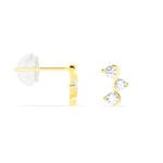 Boucles D'oreilles Puces Mureille Or Jaune Oxyde De Zirconium - Puces Femme | Marc Orian