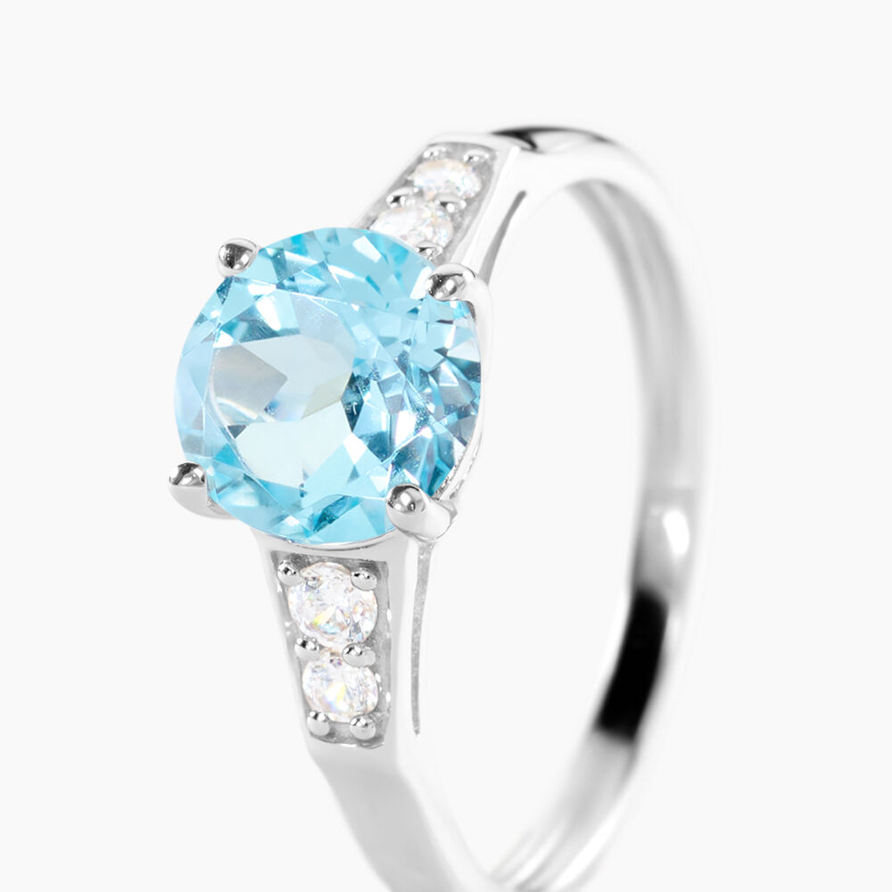 Bague Maysara Or Blanc Topaze Et Oxyde De Zirconium - Bagues pierres fines Femme | Marc Orian