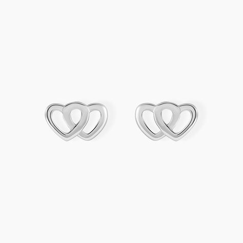 Boucles D'oreilles Puces Lehinaae Argent Blanc - Puces Femme | Marc Orian