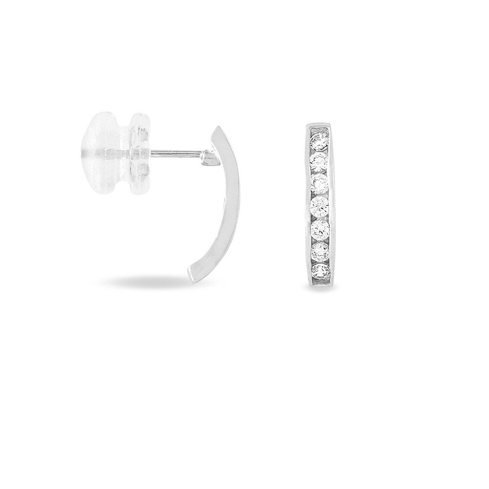 Créoles Jacoba Rondes Or Blanc Oxyde De Zirconium - Créoles Femme | Marc Orian