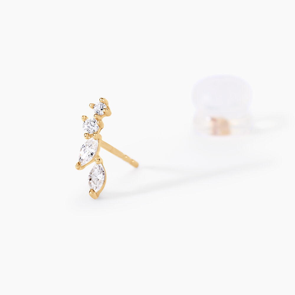 Boucles D'oreilles Puces Iuliana Or Jaune Oxyde De Zirconium - Puces Femme | Marc Orian
