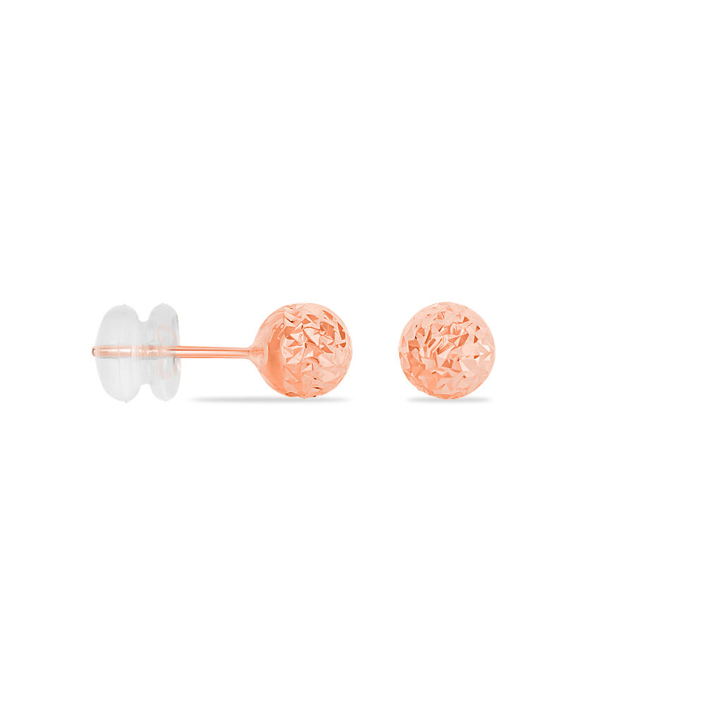 Boucles D'oreilles Puces Fidelia Boule Diamantee Or Rose - Puces Femme | Marc Orian