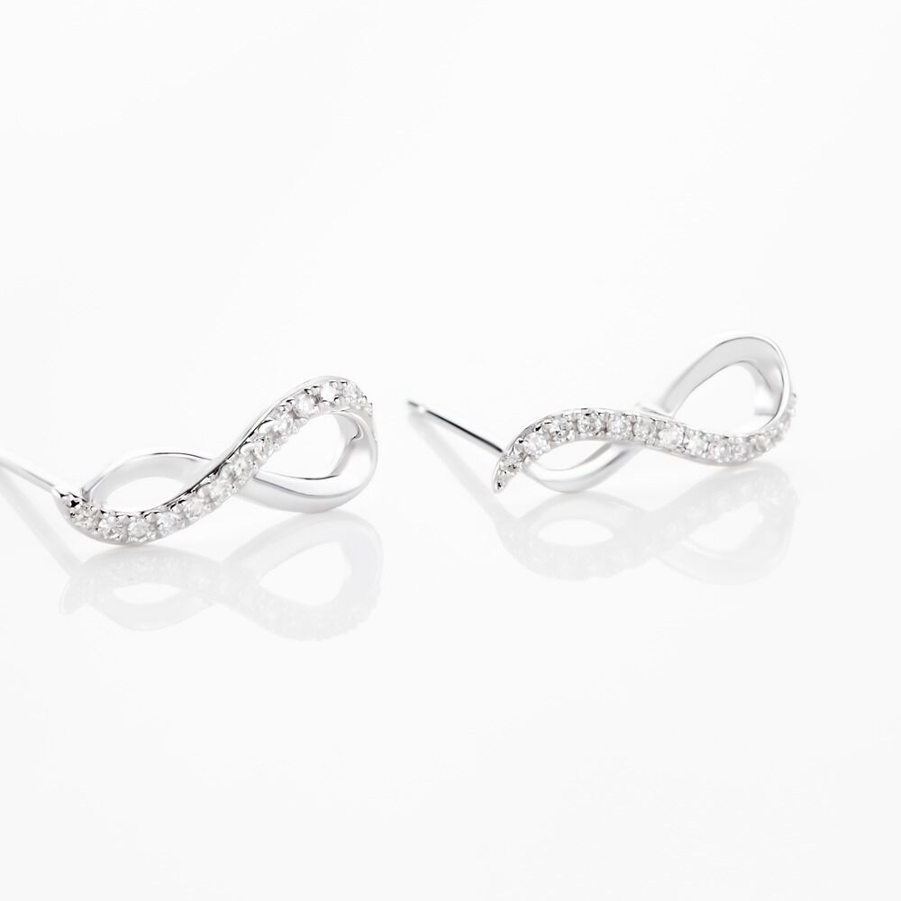 Boucles D'oreilles Puces Osanna Or Blanc Diamants - Puces Femme | Marc Orian