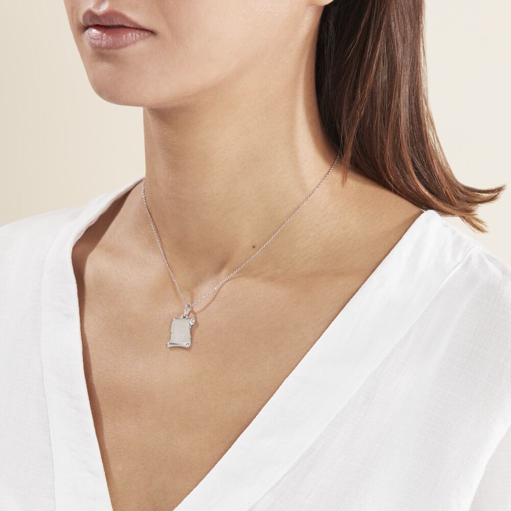 Pendentif Zodiaque Parchemin Argent Blanc - Bijoux personnalisés Famille | Marc Orian
