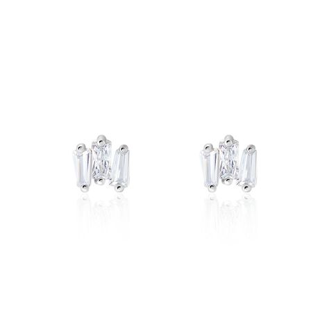 Boucles D'oreilles Puces Adria Argent Blanc Oxyde De Zirconium - Puces Femme | Marc Orian