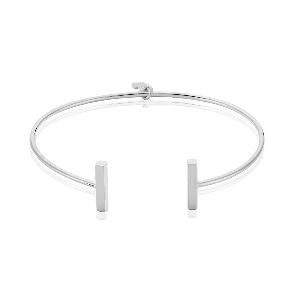 Bracelet Jonc Tullia Argent Blanc - Bracelets joncs Femme | Marc Orian