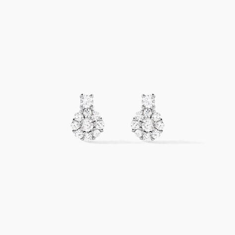 Boucles D'oreilles Puces Melyna Argent Blanc Oxyde De Zirconium - Puces Femme | Marc Orian