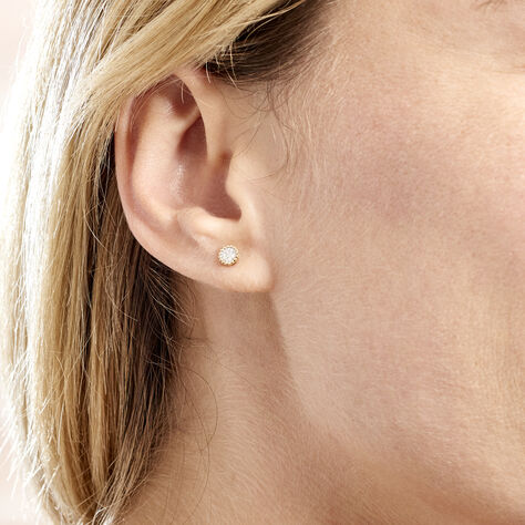 Boucles D'oreilles Puces Vaina Or Jaune Diamant - Clous d'oreilles Femme | Marc Orian