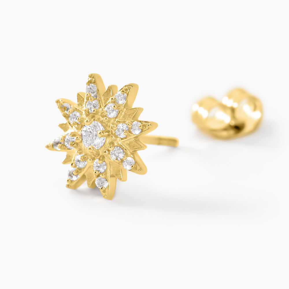 Boucles D'oreilles Puces Aurore Acier Jaune Oxyde De Zirconium - Puces Femme | Marc Orian