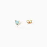 Boucles D'Oreilles Puces Eva Argent Dor&eacute; A L'Or 750/1000 Topaze Oxyde De Zirconium - Puces Femme | Marc Orian