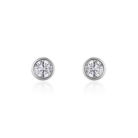 Boucles D'oreilles Puces Or Blanc Agota Diamants - Boucles d'oreilles pierres précieuses Femme | Marc Orian
