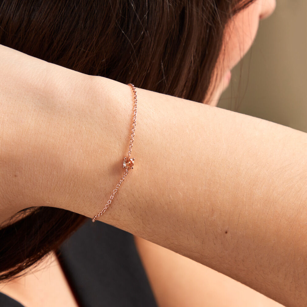 Bracelet Lylwen Argent Rose Oxyde De Zirconium - Bracelets chaînes Femme | Marc Orian