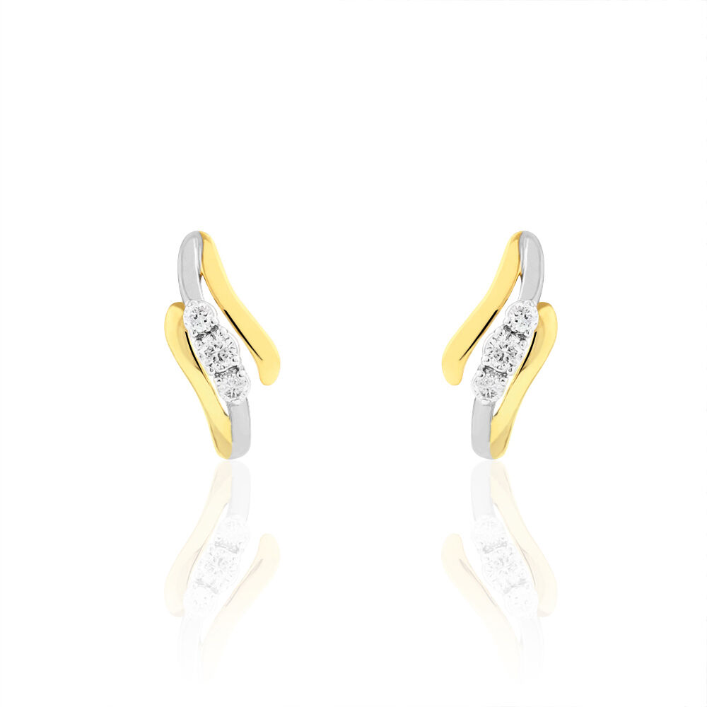 Boucles D'oreilles Pendantes Mayline Or Bicolore Diamant -  Femme | Marc Orian