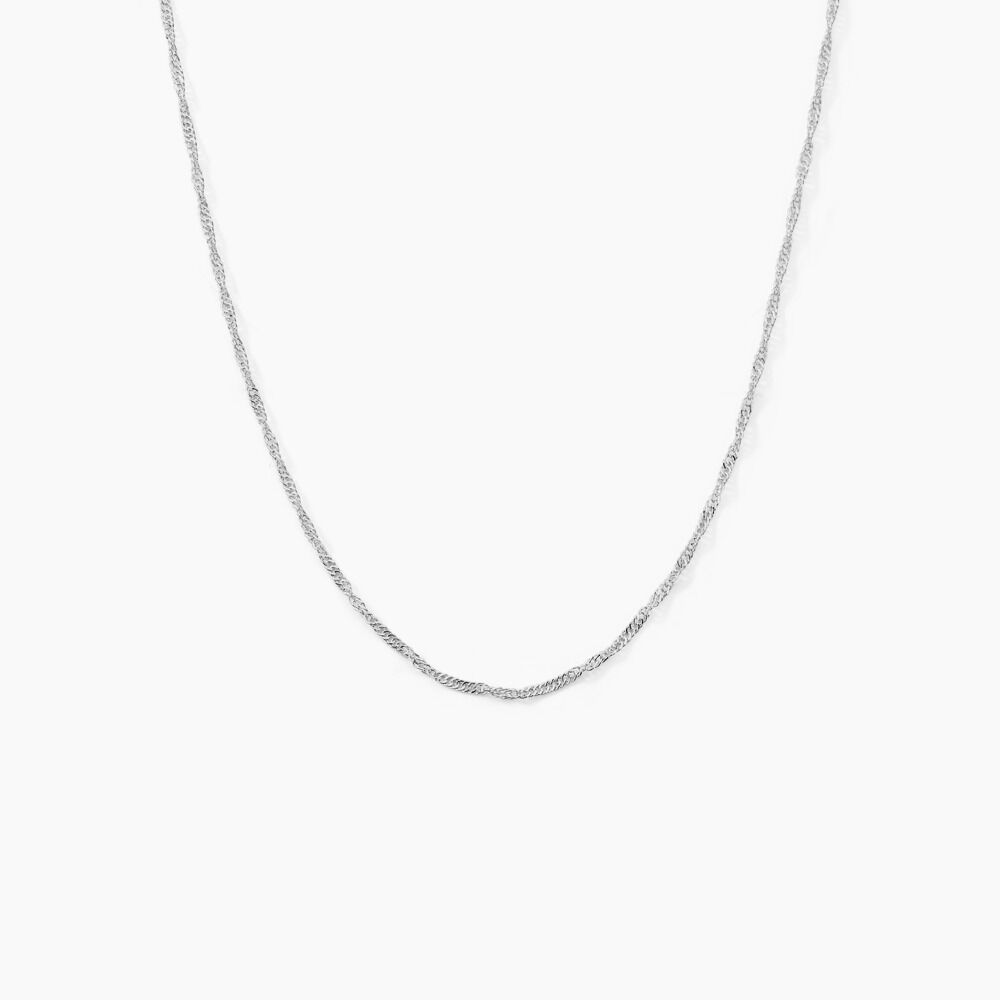 Chaîne Imanie Maille Singapour Or Blanc - Chaines Femme | Marc Orian