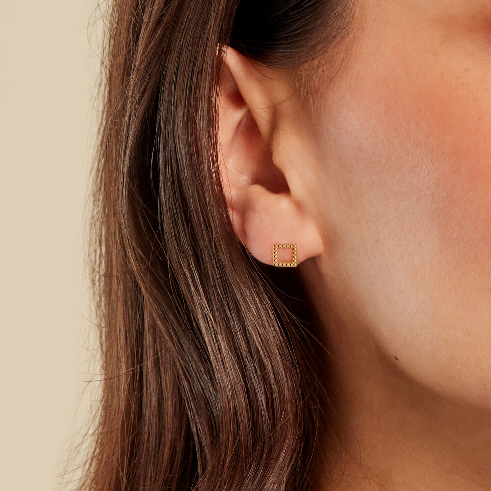 Boucles D'oreilles Puces Cathan Or Jaune - Puces Femme | Marc Orian