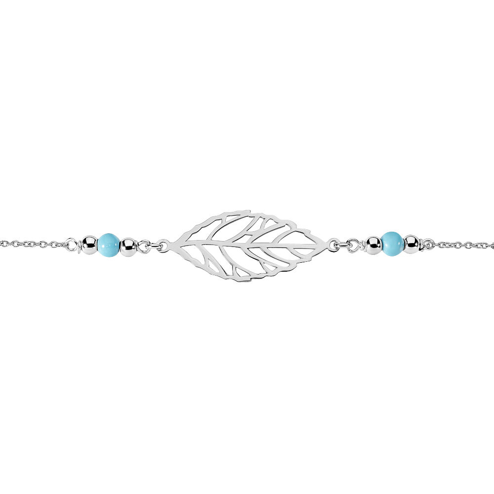 Bracelet Grethel Argent Blanc Turquoise - Bracelets chaînes Femme | Marc Orian