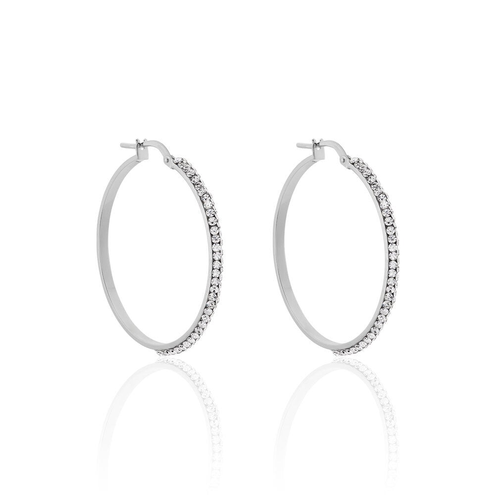 Cr&eacute;oles Sandrine Or Blanc Strass - Cr&eacute;oles Femme | Marc Orian