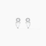 Boucles D'oreilles Puces Argent Blanc Delya Oxyde De Zirconium - Puces Femme | Marc Orian