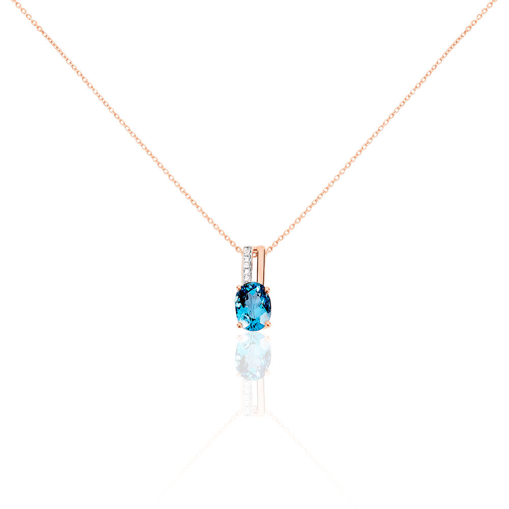 Collier Dalia Or Rose Topaze Et Oxyde De Zirconium - Colliers avec pierres Femme | Marc Orian