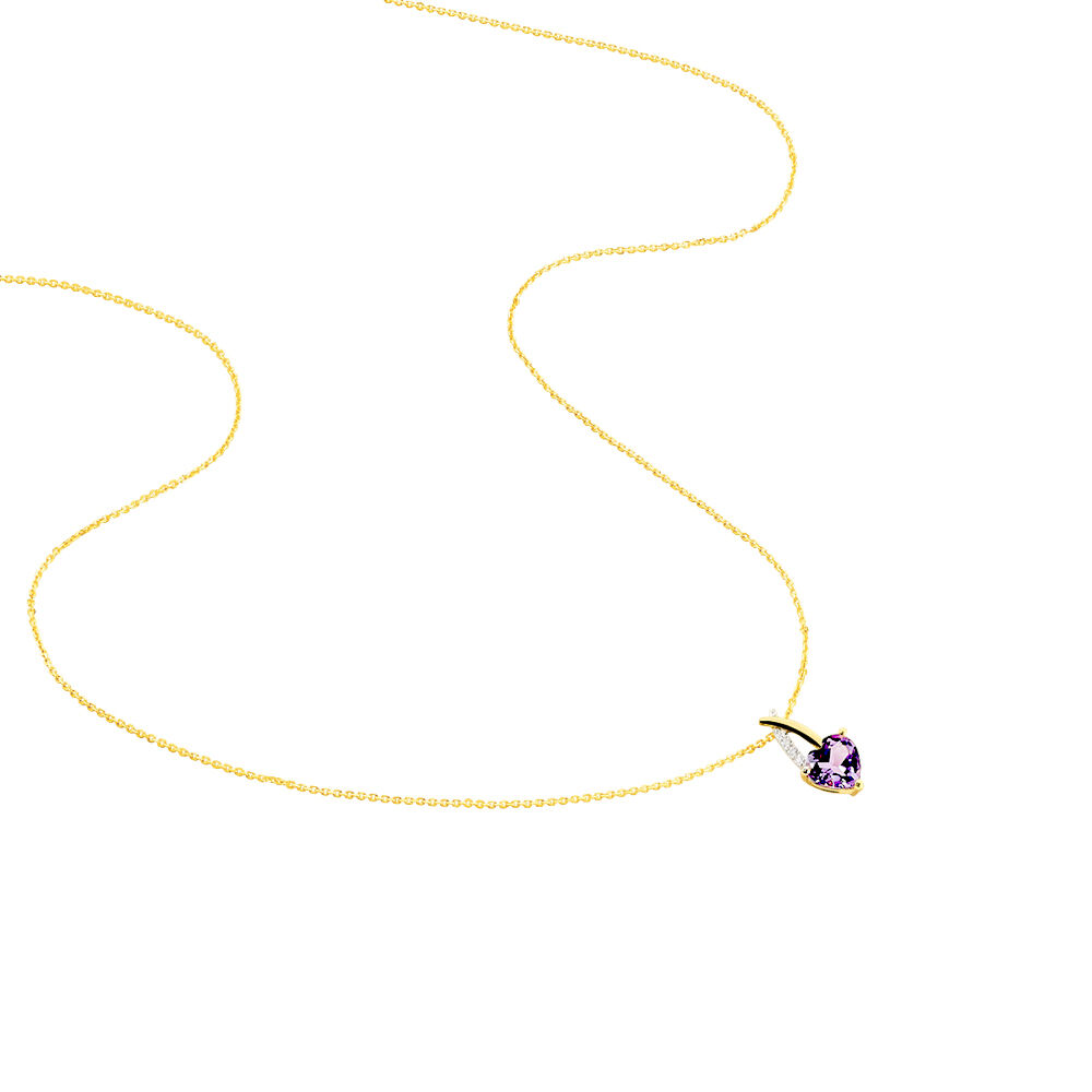 Collier Bertille Or Jaune Amethyste Et Oxyde De Zirconium - Colliers avec pierres Femme | Marc Orian
