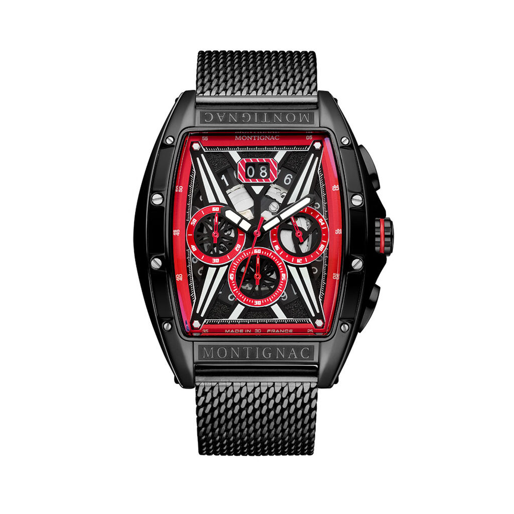 Montre Montignac Tonneau Noir - Montres &eacute;tanches Homme | Marc Orian