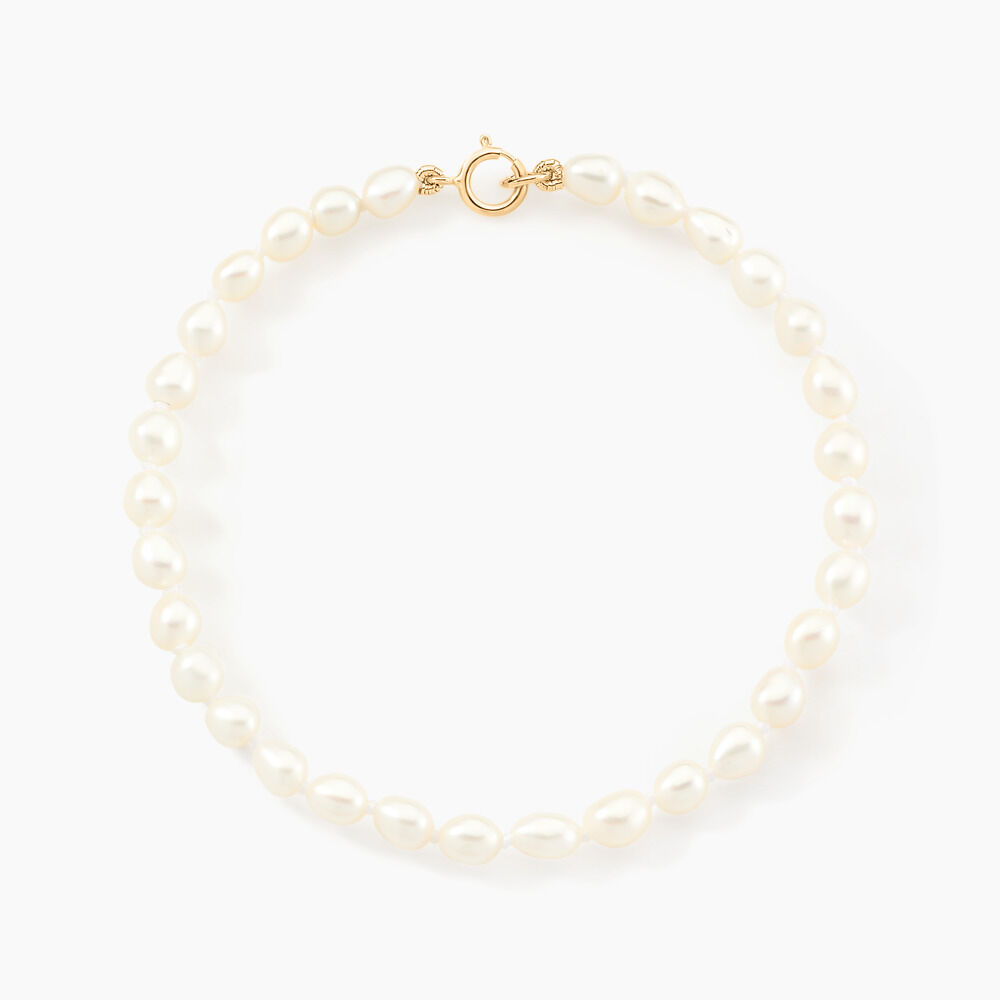 Bracelet Anjana Or Jaune Perle De Culture - Bracelets cha&icirc;nes Femme | Marc Orian