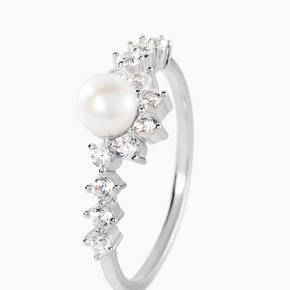 Bague Isabel Argent Blanc Perle De Culture Oxyde De Zirconium - Bijoux fantaisie Femme | Marc Orian