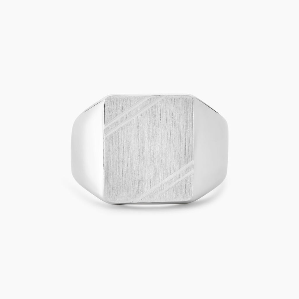 Chevalière Daniel Argent Blanc - Bijoux personnalisés Homme | Marc Orian