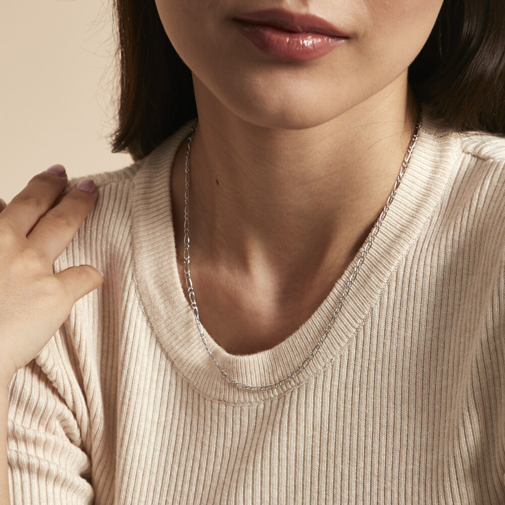 Chaîne Ophelio Maille Alternee 1/1 Or Blanc - Chaines Femme | Marc Orian