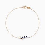 Bracelet Navette Or Jaune Saphir Diamant - Bracelets cha&icirc;nes Femme | Marc Orian