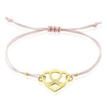 Bracelet Solidaire Lutte Contre Le Cancer Laiton Dor&eacute; - Bracelets cordons Femme | Marc Orian