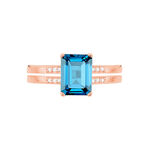 Bague Noee Or Rose Topaze Et Oxyde De Zirconium - Bagues pierres fines Femme | Marc Orian