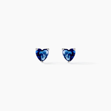 Boucles D'oreilles Kelvyn Argent Blanc Oxyde - Puces Femme | Marc Orian