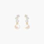 Boucles D'oreilles Pendantes Taiss Or Jaune Perle De Culture - Boucles d'oreilles mariage Femme | Marc Orian